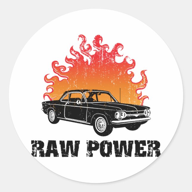 Pegatina Redonda Chevrolet Corvair 1964 (Anverso)