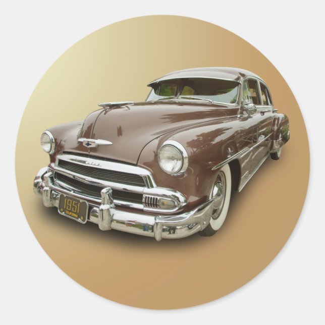 PEGATINA REDONDA CHEVROLET DE 1951 (Anverso)
