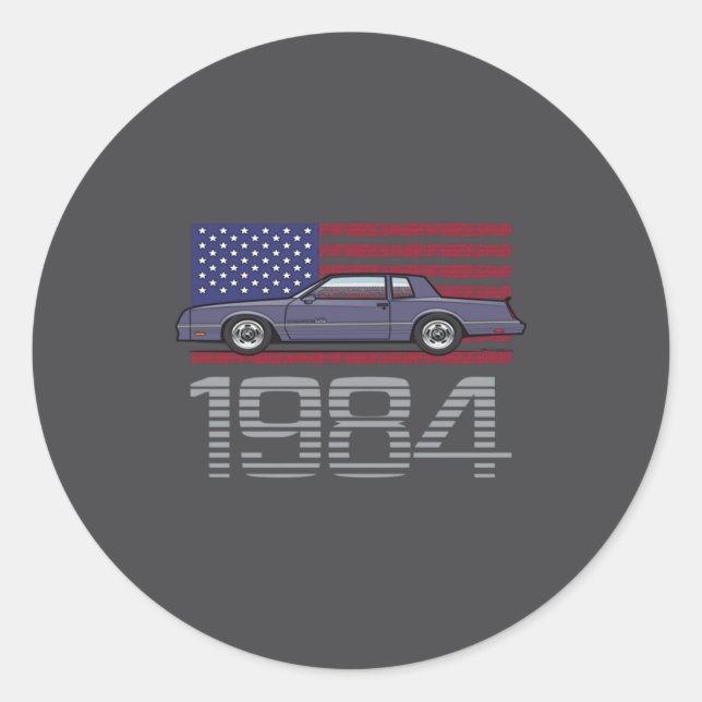 Pegatina Redonda Chevrolet Monte Carlo Blue 1984  (Anverso)