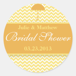 Pegatina Redonda Chevron Chevron Bridal Shower Sticker