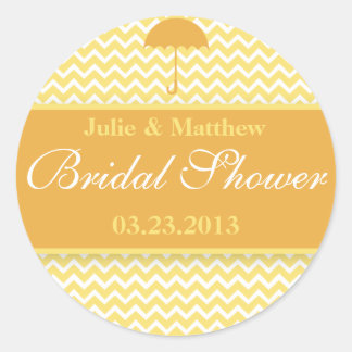 Pegatina Redonda Chevron Chevron Bridal Shower Sticker
