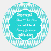 Chevron horneado con Pegatinas de amor y etiquetas