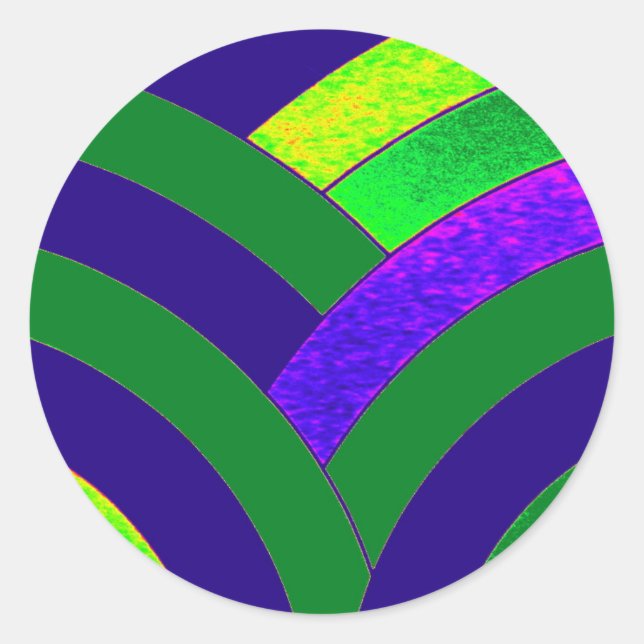 Pegatina Redonda Chevrons modernos y de diseño de moda (Anverso)