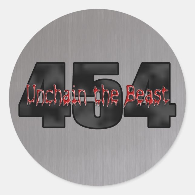 Pegatina Redonda Chevy 454 Big Block Beast (Anverso)