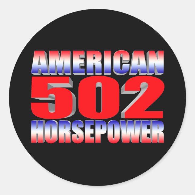 Pegatina Redonda Chevy 502 de gran bloque Muscle Car (Anverso)
