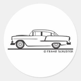 Pegatina Redonda Chevy Sedan 1955