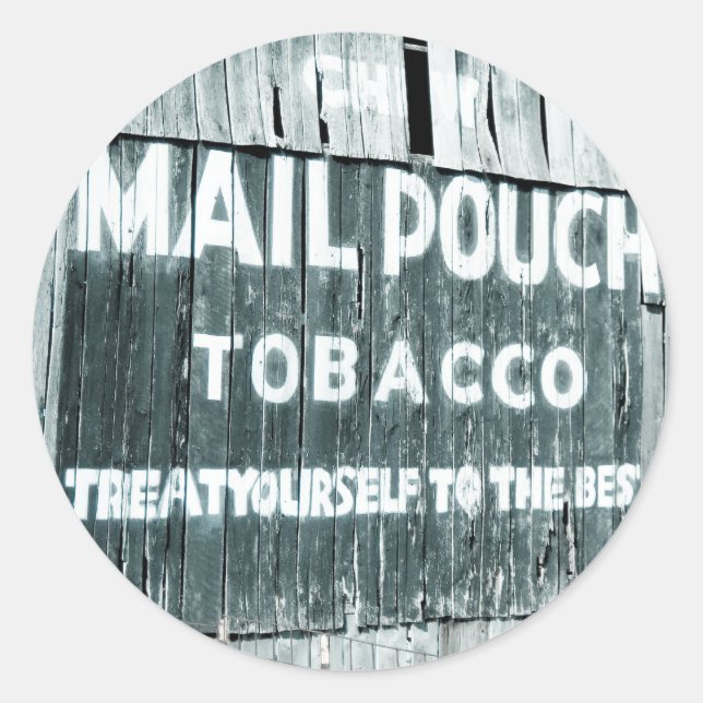 Pegatina Redonda Chew Mail Pouch Tabaco Barn (Anverso)