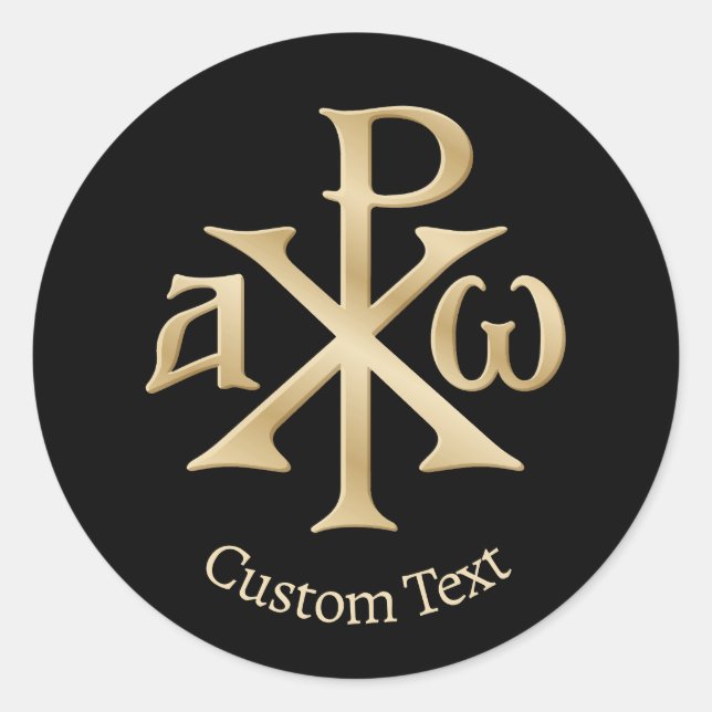 Pegatina Redonda Chi Rho Christogram (Anverso)