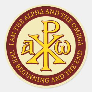 Pegatina Redonda Chi Rho Christogram
