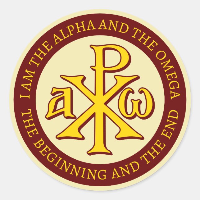 Pegatina Redonda Chi Rho Christogram (Anverso)