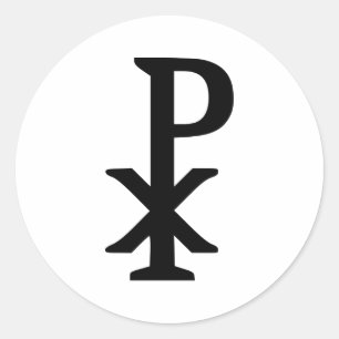 Pegatina Redonda Chi rho - Jesús