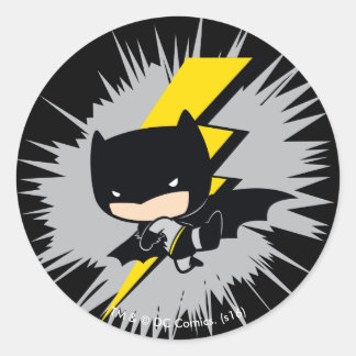 Pegatina Redonda Chibi Batman Lightning Kick