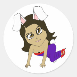 Pegatina Redonda chibi bunnygirl