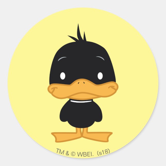 Pegatina Redonda Chibi DAFFY DUCK™ (Anverso)