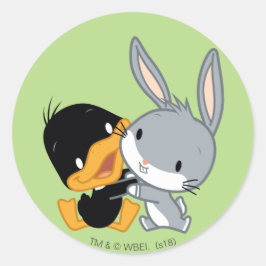 Pegatina Redonda Chibi DAFFY DUCK™ & BUGS BUNNY™