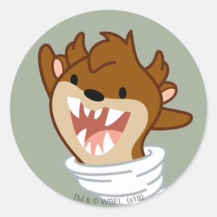 Pegatina Redonda Chibi Tornado TAZ™