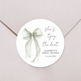 Pegatina Redonda Chic Arco Verde Agua Bridal Shower