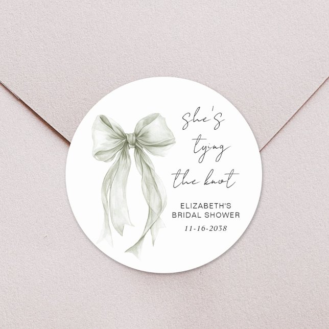 Pegatina Redonda Chic Arco Verde Agua Bridal Shower (Subido por el creador)