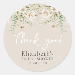 Pegatina Redonda Chic Blossom Boho Bridal Shower