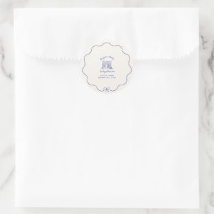 Pegatina Redonda Chic Bonjour bebe baby shower