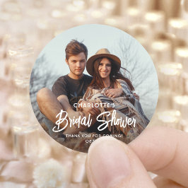 Pegatina Redonda Chic Moderno Tarjeta de Agradecimiento para Baby S