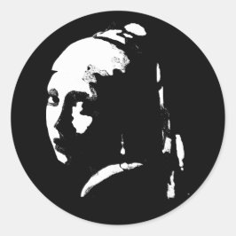 Pegatina Redonda Chica abstracto con Pearl Earring