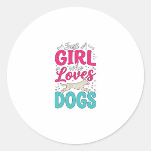 Pegatina Redonda Chica Ama Perros Tipografía de Grabado Vintage Dis