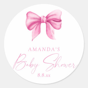 Pegatina Redonda Chica ARCO ROSA Baby shower