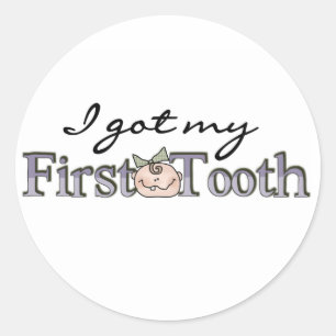 Pegatina Redonda Chica Baby First Tooth