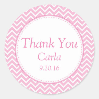 Pegatina Redonda Chica Baby Shower Favor Pegatinas Etiquetas Chevro