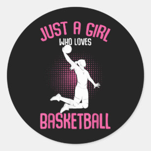 Pegatina Redonda Chica Baloncesto Mujeres