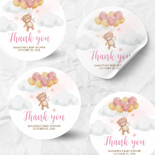 Pegatina Redonda Chica Bear Bearly Wait Baby Shower