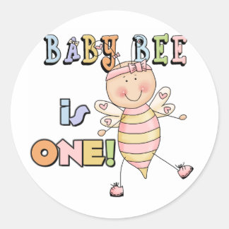 Pegatina Redonda Chica Bebé bebe Primera camiseta de cumpleaños y r