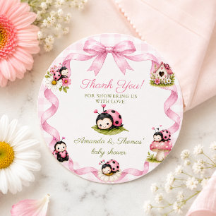 Pegatina Redonda Chica Bicho de Amor Baby Shower
