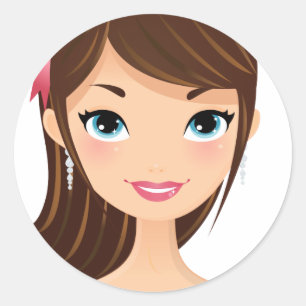 Pegatina Redonda Chica bonito