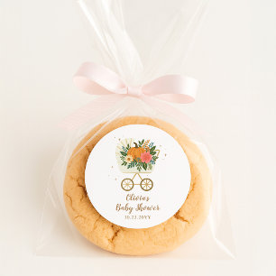 Pegatina Redonda Chica Calabacita Baby Shower