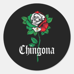 Pegatina Redonda Chica Camisas Menor Bandera Mexicana Estadounidens