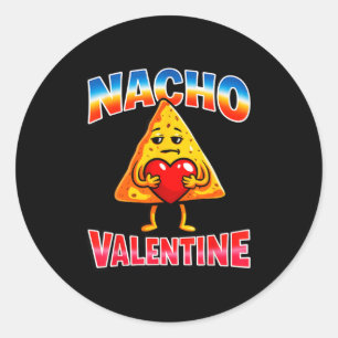 Pegatina Redonda Chica chico anti San Valentín divertido nacho