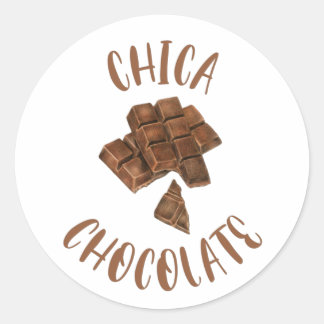 Pegatina Redonda Chica Chocolate The Chocolate Girl