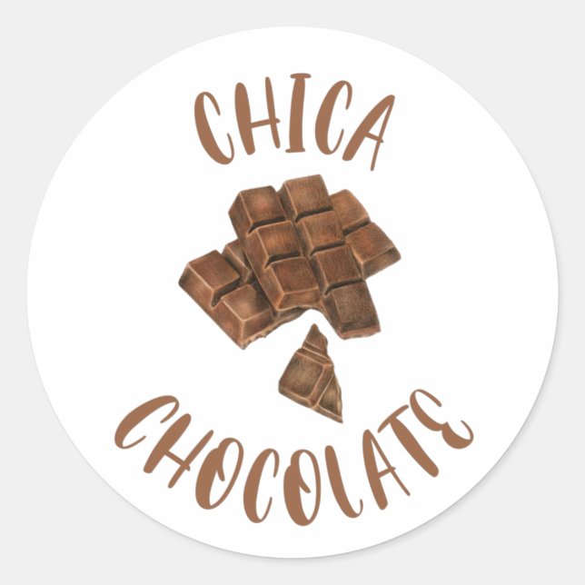 Pegatina Redonda Chica Chocolate The Chocolate Girl (Anverso)