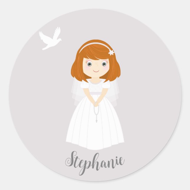 Pegatina Redonda Chica Communia Dove Redhead (Anverso)