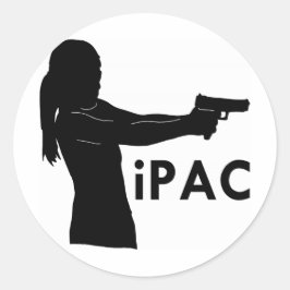 Pegatina Redonda Chica Con Gun iPac