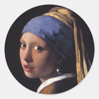 Pegatina Redonda Chica con Pearl Earring