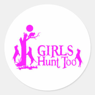 PEGATINA REDONDA CHICA COON HUNTING