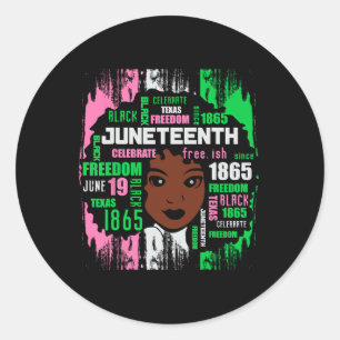 Pegatina Redonda Chica Cute Aka 10 de junio Tee Historia Negra Amér