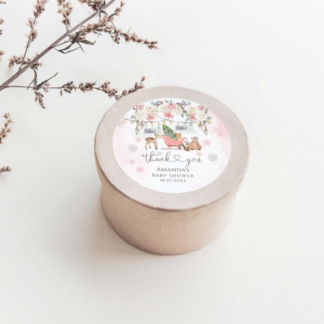 Pegatina Redonda Chica de Animales de Woodland Rosa de Invierno Bab (Subido por el creador)