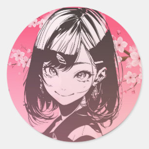 Pegatina Redonda Chica de Anime