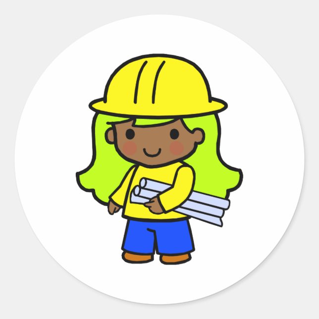 Pegatina Redonda Chica de arquitecto 1 (Anverso)