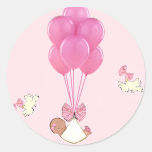 Pegatina Redonda Chica de Baby Shower