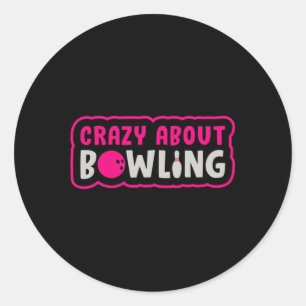 Pegatina Redonda Chica de boliche Princess Queen Bowler Bowl regalo